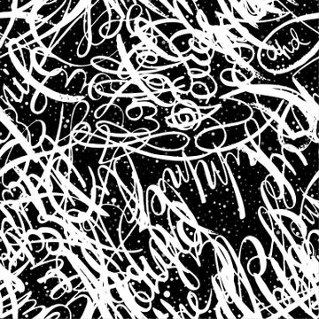 Graffiti background seamless pattern. Hand style tagging Illustrazione stock