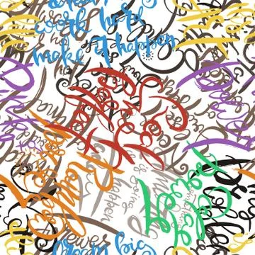 Graffiti background seamless pattern. Hand style tagging Stock Illustration