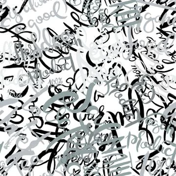 Graffiti background seamless pattern. Hand style tagging Illustrazione stock