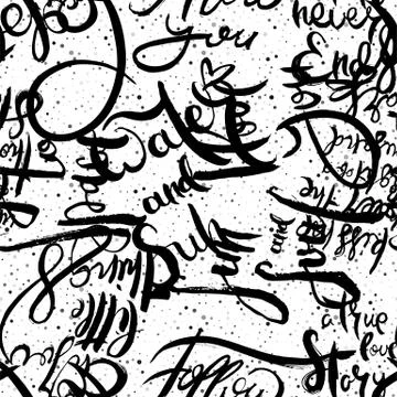 Graffiti background seamless pattern. Hand style tagging Illustrazione stock