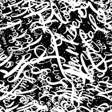 Graffiti background seamless pattern. Hand style tagging Stock Illustration