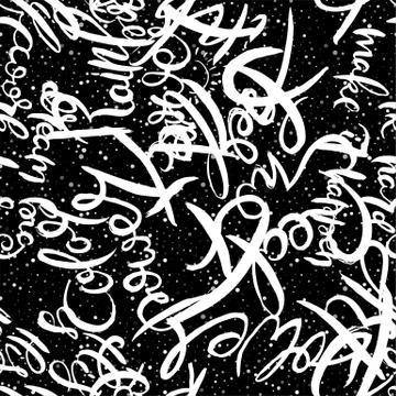 Graffiti background seamless pattern. Hand style tagging Stock Illustration