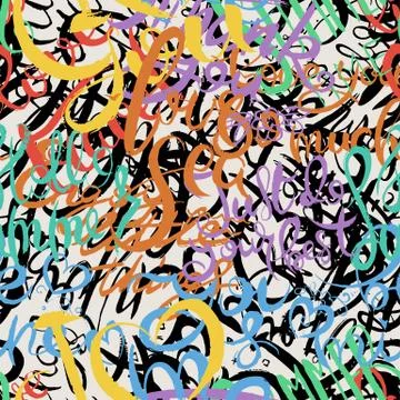 Graffiti background seamless pattern. Hand style tagging Illustrazione stock