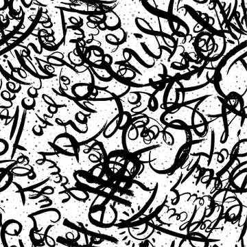 Graffiti background seamless pattern. Hand style tagging Illustrazione stock