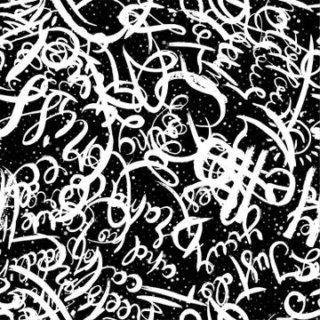 Graffiti background seamless pattern. Hand style tagging Illustrazione stock
