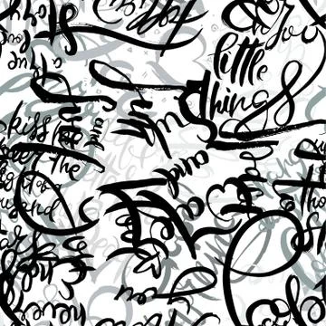 Graffiti background seamless pattern. Hand style tagging Illustrazione stock