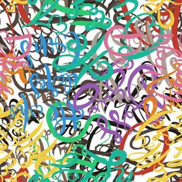 Graffiti background seamless pattern. Hand style tagging Illustrazione stock