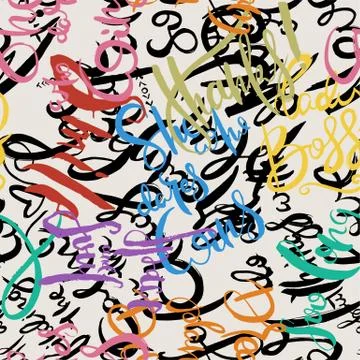 Graffiti background seamless pattern. Hand style tagging Stock Illustration