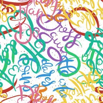 Graffiti background seamless pattern. Hand style tagging Illustrazione stock