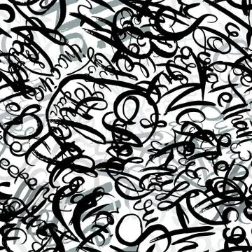 Graffiti background seamless pattern. Hand style tagging Stock Illustration