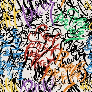 Graffiti background seamless pattern. Hand style tagging Illustrazione stock