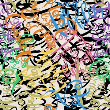 Graffiti background seamless pattern. Hand style tagging Stock Illustration