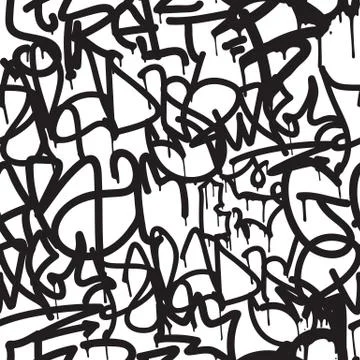 Graffiti background seamless pattern Stock Illustration