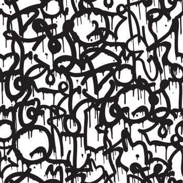 Graffiti background seamless pattern Illustrazione stock