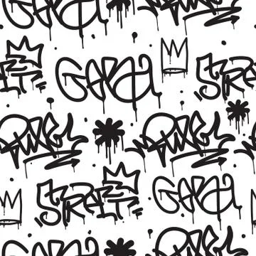 Graffiti background seamless pattern Stock Illustration