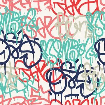 Graffiti background seamless pattern Stock Illustration
