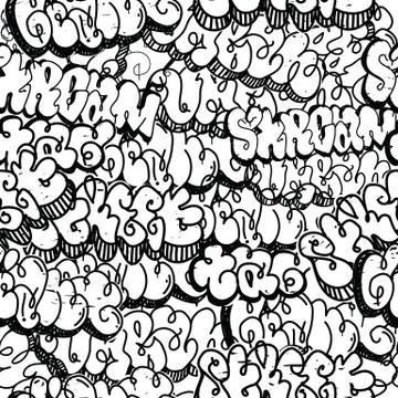 Graffiti background seamless pattern Illustrazione stock