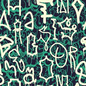 Graffiti background seamless pattern Stock Illustration