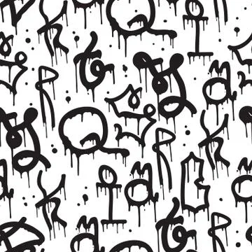 Graffiti background seamless pattern Stock Illustration