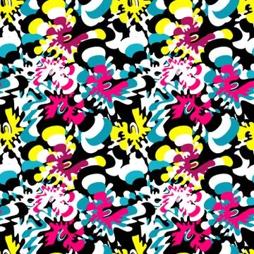 Graffiti Background seamless pattern Stock Illustration