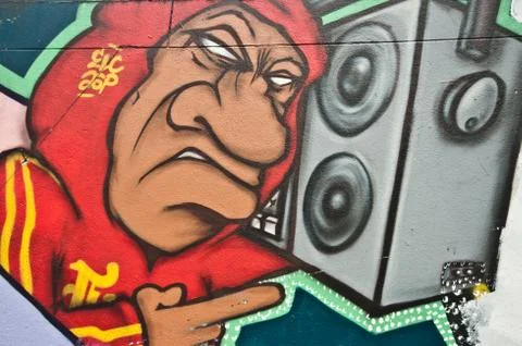 Graffiti of bad boy Stock Photos