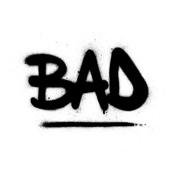 Graffiti bad word sprayed in black over white Illustrazione stock