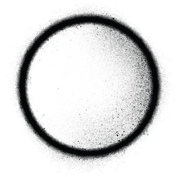 Graffiti ball shape shaded sprayed in black over white Stock Illustration
