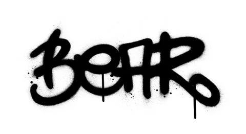 Graffiti bear word sprayed in black over white Illustrazione stock
