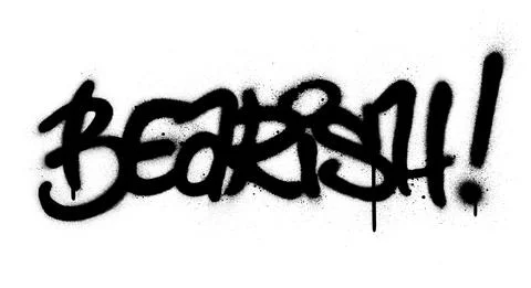 Graffiti bearish word sprayed in black over white Stock Illustration