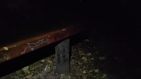 Graffiti bench in the dark Video stock 286798404