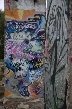 Graffiti on Berlin Wall Stock Photos