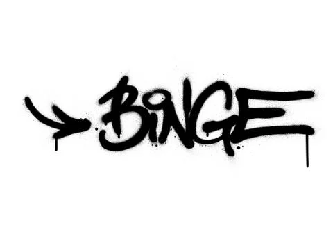 Graffiti binge word sprayed in black over white Stock Illustration