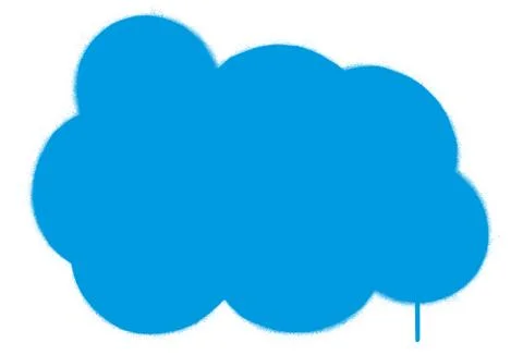 Graffiti blue cloud shape sprayed over white Stock Illustration