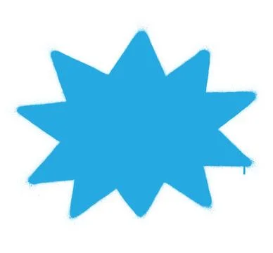 Graffiti blue star sticker sprayed in blue over white Stock Illustration