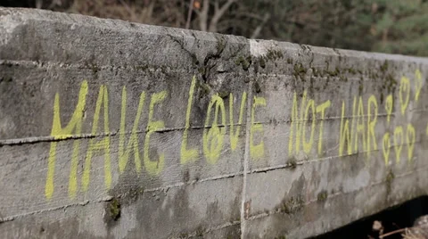 Graffiti on bobsled track Stock Footage 34647222