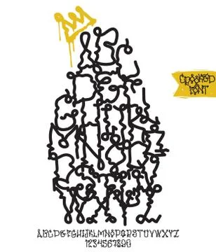 Graffiti bold font Stock Illustration