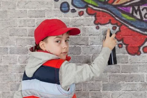 Graffiti boy Foto stock