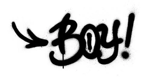 Graffiti boy word sprayed in black over white Illustrazione stock