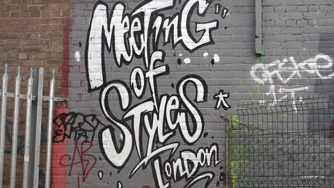 Graffiti brick lane Stock Footage 72214610