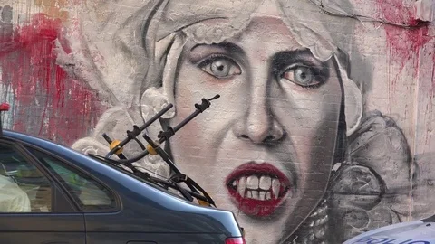 Graffiti brick lane Stock Footage 72214615