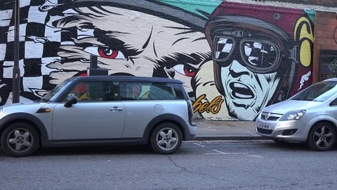 Graffiti brick lane Stock Footage 72214718