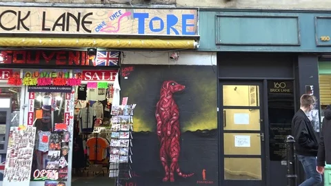 Graffiti brick lane Stock Footage 72215424