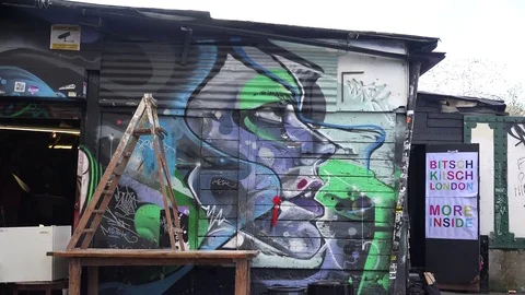 Graffiti brick lane Stock Footage 72215433