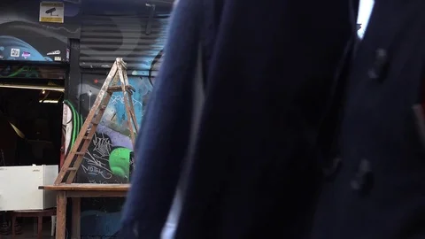 Graffiti brick lane Stock Footage 72215441