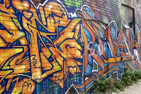 Graffiti Brick Foto stock