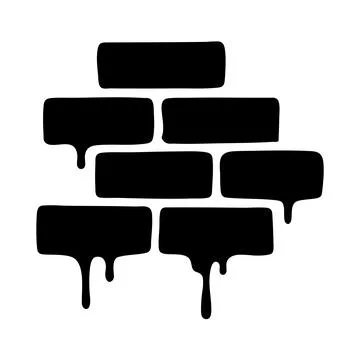 Graffiti brick wall icon Stock Illustration