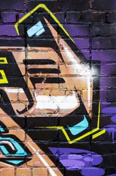 Graffiti on brick wall Illustrazione stock