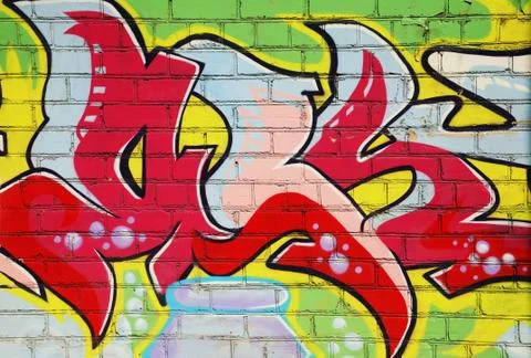 Graffiti  on brick wall Stock Photos