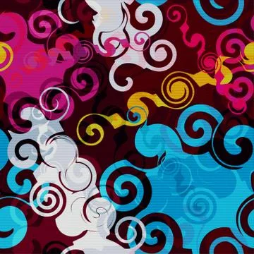 Graffiti bright psychedelic seamless pattern on a black background vector ill Illustrazione stock