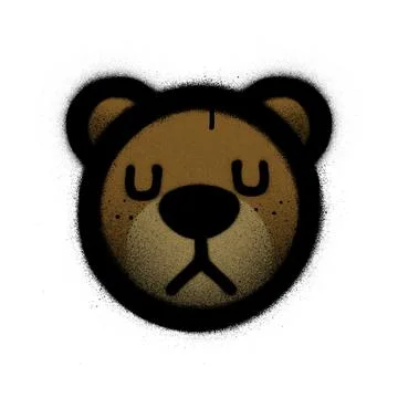 Graffiti brown bear sprayed over white Stock Illustration